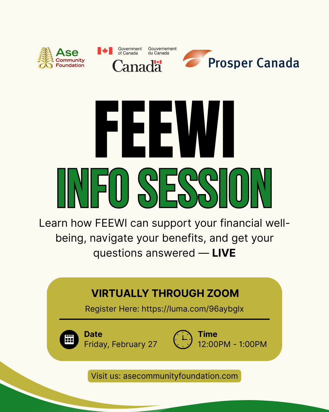 Promotional flyer from Ase Community Foundation title